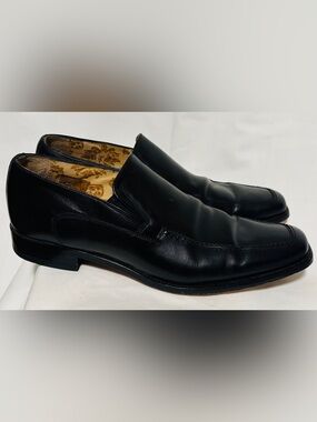 Design Loake Men’s Black Leather Loafers Slip On Moc Toe Handmade India Size 10